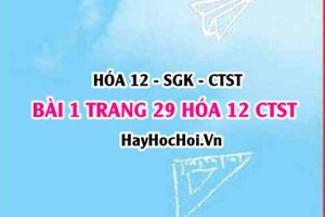 Giải bài 1 trang 29 Hóa 12 Chân trời sáng tạo SGK